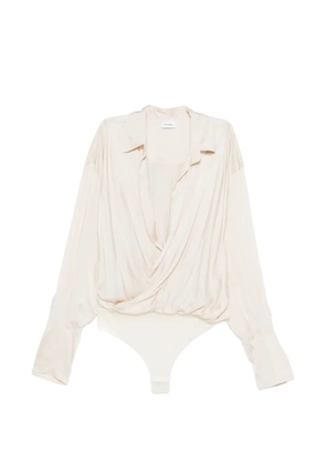 THE ANDAMANE Paloma polo-collar wrap bodysuit - Neutrals