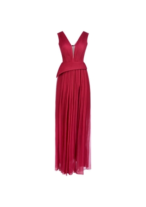 IMROSKA Imroska 32 Iris V-neck maxi dress - Red