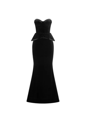 IMROSKA Imroska 23 Tuxedos strapless peplum maxi dress - Black