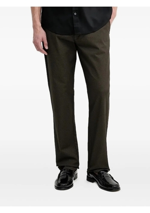 Armani Exchange geometric-pattern straight-leg trousers - Green