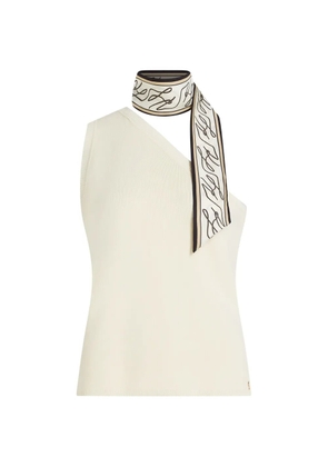 Karl Lagerfeld scarf-detail one-shoulder top - Neutrals