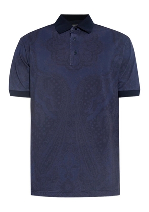 ETRO paisley-print cotton polo shirt - Blue