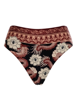 Agua Bendita dragon-print bikini bottoms - Blue