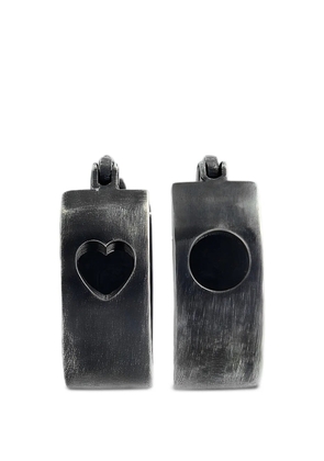 MM6 Maison Margiela cut out-detail hoop earrings - Grey