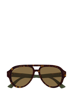 Gucci Eyewear tortoiseshell pilot sunglasses - Brown