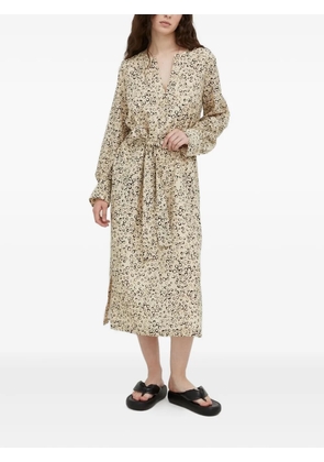Drykorn Aidana belted print midi dress - Neutrals