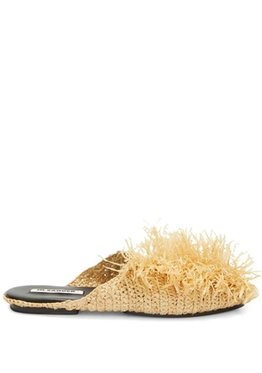 Jil Sander straw-embellished slippers - Neutrals