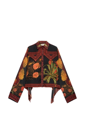 Blumarine twill foulard print shirt - Black