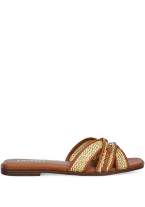 TWINSET strappy flat sandals - Brown