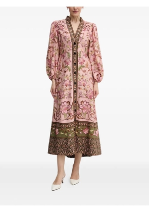 Barbour x FARM Rio Alice floral puff-sleeve maxi dress - Pink
