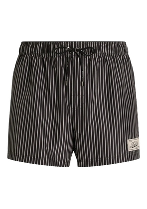 Dolce & Gabbana striped-pattern swim shorts - Black