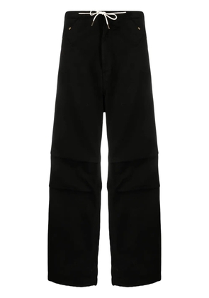 DARKPARK drawstring-waistband cotton trousers - Black