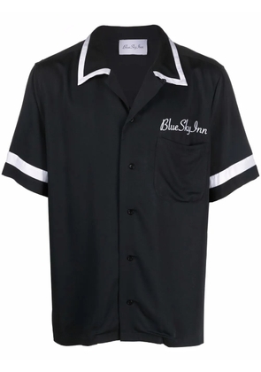 BLUE SKY INN contrast-trim embroidered logo shirt - Black