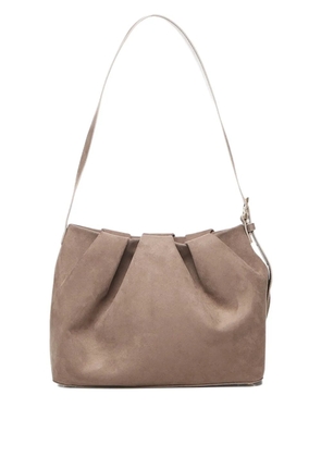 Themoirè buckle shoulder bag - Brown