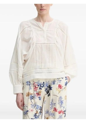 MUNTHE lace-insert puff-sleeve top - White