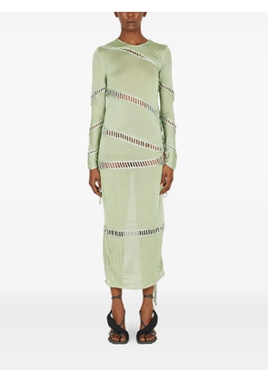 Isa Boulder braided-panel midi dress - Green