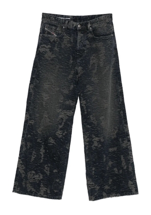 Diesel frayed-embellishment five-pocket jeans - Black