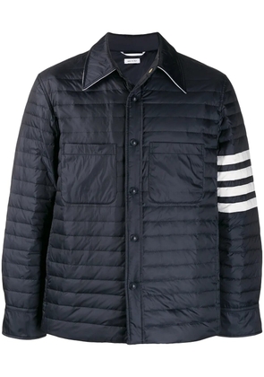 Thom Browne Fine Quilt Down Fill 4 Bar Shirt Jacket - Blue