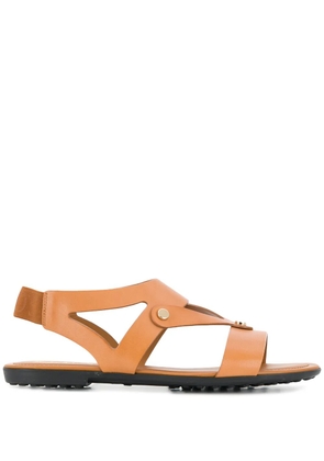 Tod's studded flat sandals - Brown