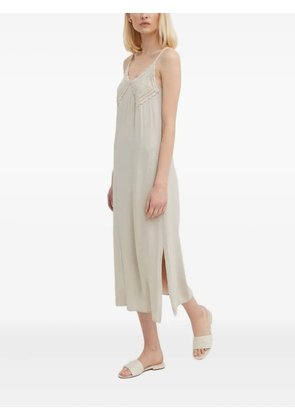 Sisley crochet-detail slip dress - Neutrals