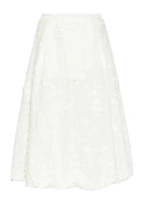 MUNTHE Fiamma floral-embroidered midi skirt - White