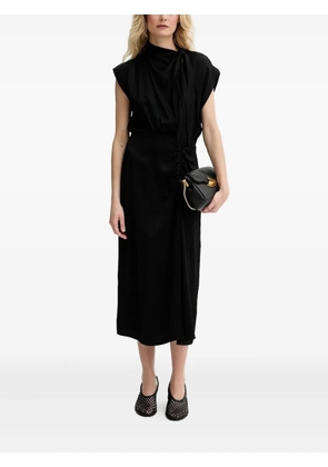 Sessùn gathered-neck midi dress - Black