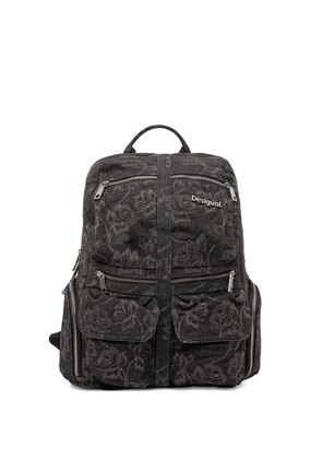 Desigual floral-pattern zip-pocket backpack - Black