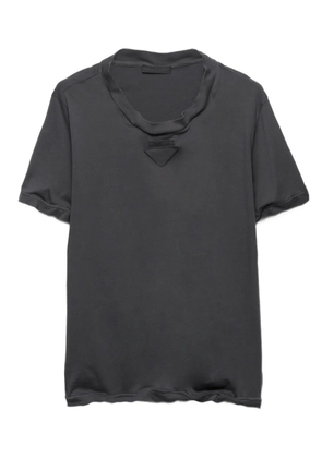 Prada triangle-detail short-sleeved T-shirt - Grey