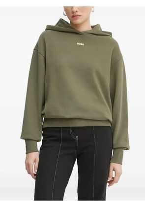 BOSS logo-embossed hoodie - Green