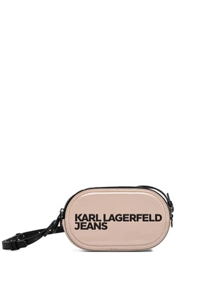 Karl Lagerfeld Jeans oval-shaped logo-plaque crossbody bag - Neutrals