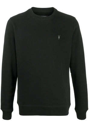 AllSaints embroidered-logo cotton sweatshirt - Black