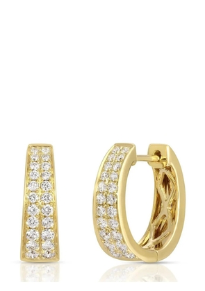 Anita Ko 18kt yellow gold pave Meryl diamond hoop earrings