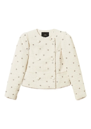 TWINSET bouclé-texture embellished jacket - White