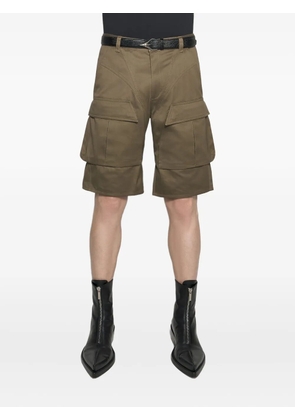 Mugler buckle-straps cargo shorts - Green