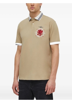 Aeronautica Militare embroidered polo shirt - Neutrals