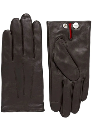 HUGO leather gloves - Brown