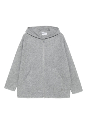 Max Mara zip-up wool-blend hoodie - Grey