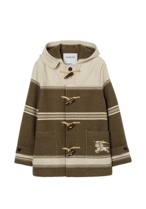 Burberry Harrogate striped hooded duffle coat - Brown