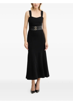 Armani Exchange sweetheart-neck belted midi dress - Black