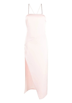 The Attico rhinestone crossover-straps dress - Pink
