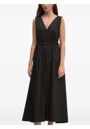 Sandro Ferrone drawstring-waist V-neck midi dress - Black