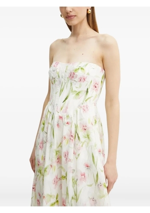 Bardot Lola floral-print corset midi dress - White