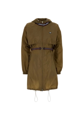Prada hooded belted raincoat - Green