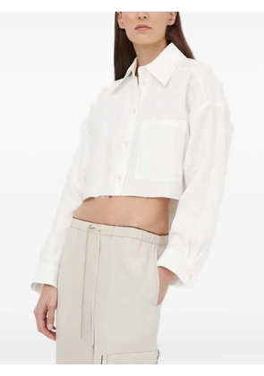 Drykorn linen cropped shirt - White