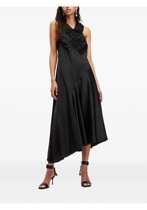 AllSaints Mahree cross-back ruffled dress - Black