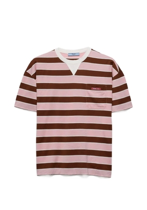 Prada Bayadere striped lisle cotton T-shirt - Pink