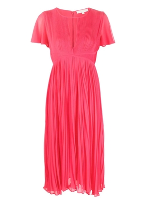 Michael Michael Kors pleated short-sleeve midi dress - Pink