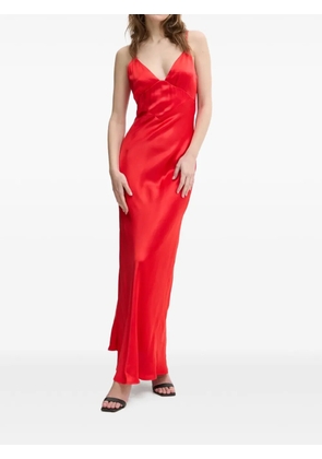 Bardot bias-cut slip dress - Red