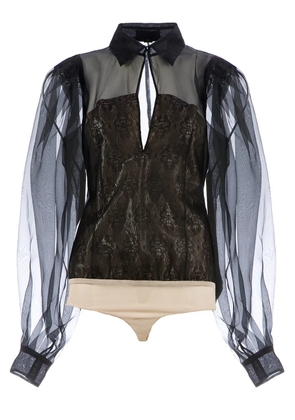 Cristiano Burani sheer lace blouse - Black