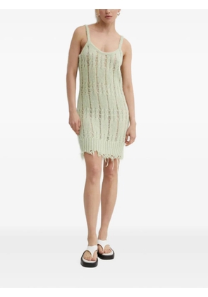 Résumé openwork frayed dress - Green